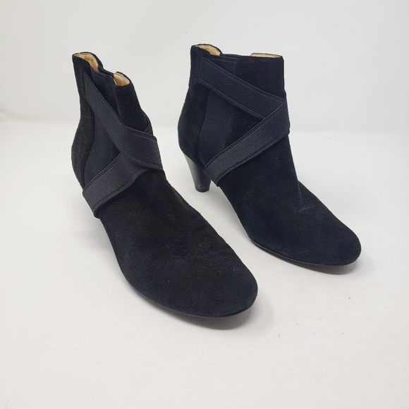 Cole Haan Black Almond Toe Kitten Ankle Bootie Shoes Size 7.5 - Picture 4 of 6